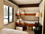 Bedroom bunks and view of Nordic trail